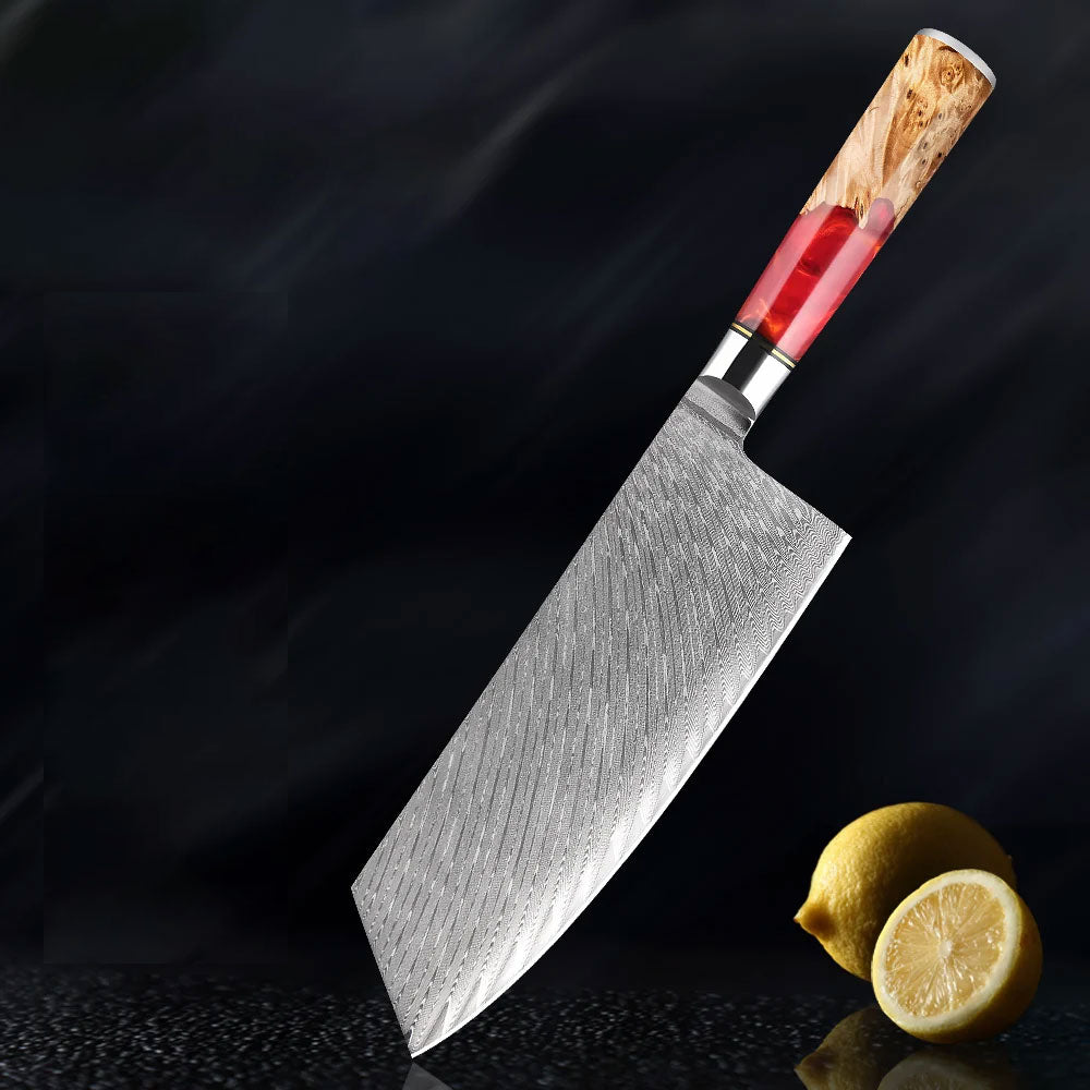 Kicchin Couteaux de Chef Japonais en Acier Damas - Poignée en