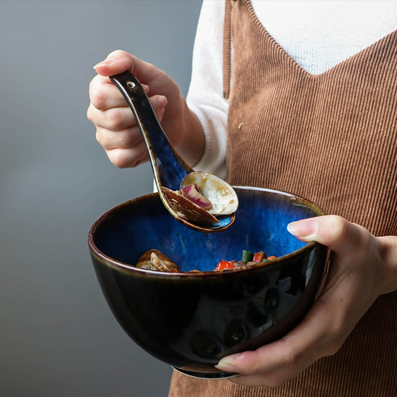 1pc Cuillère En Céramique Vaisselle Japonaise Cuillère À Riz