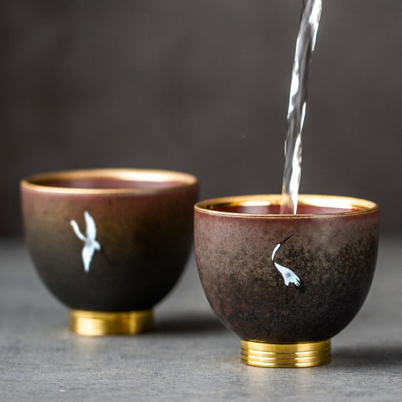 Tasse à Thé Japonaise "La Grue" x2