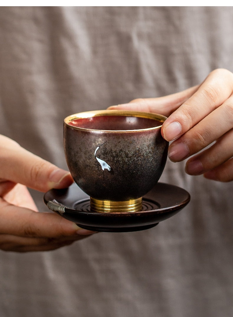 Tasse à Thé Japonaise "La Grue" x2