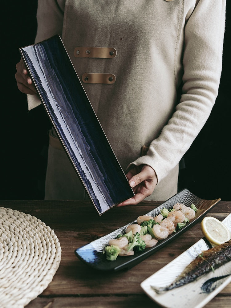 Plats à Sushi en Céramique Japonais