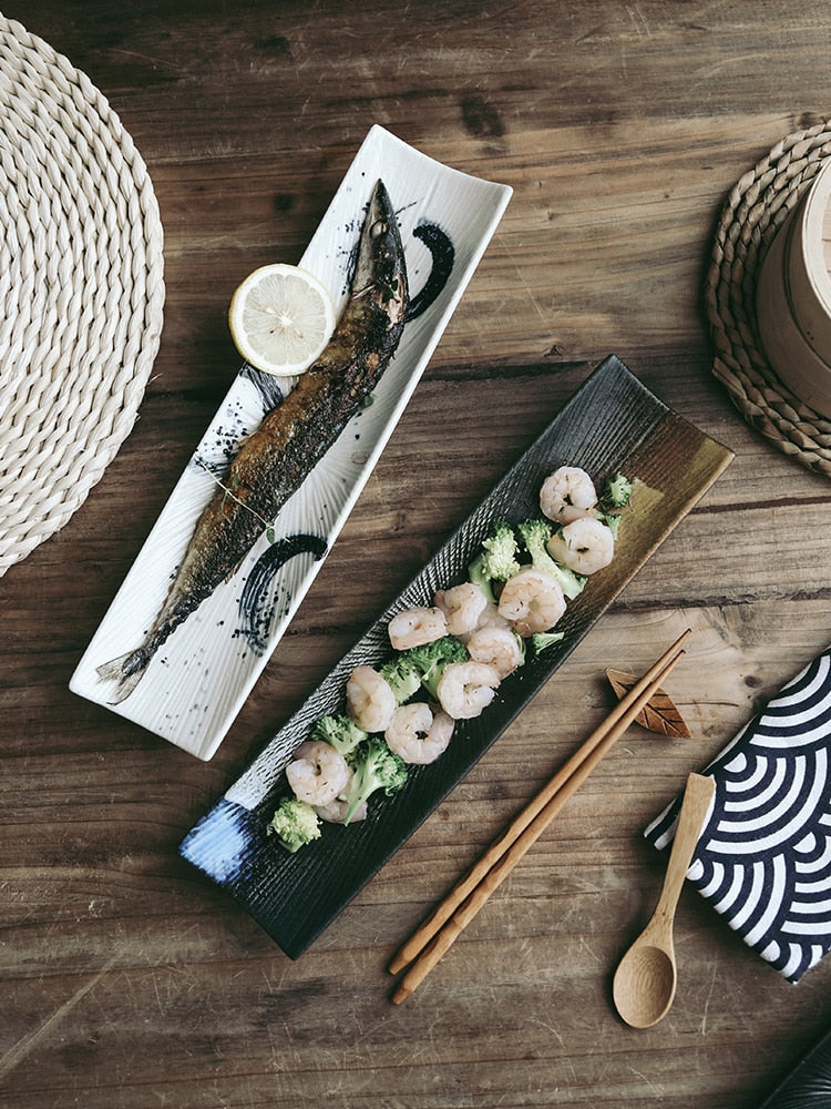 Plats à Sushi en Céramique Japonais